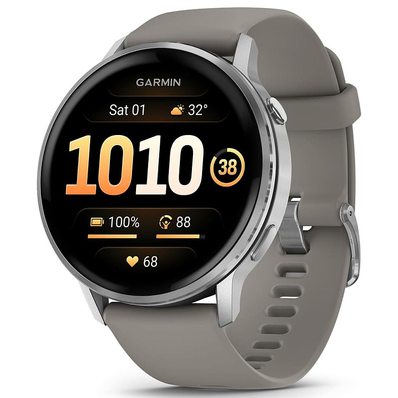 Смарт-часы GARMIN Venu 4 45 mm Silver with Silver Gray Silicone Band (010-03014-01)