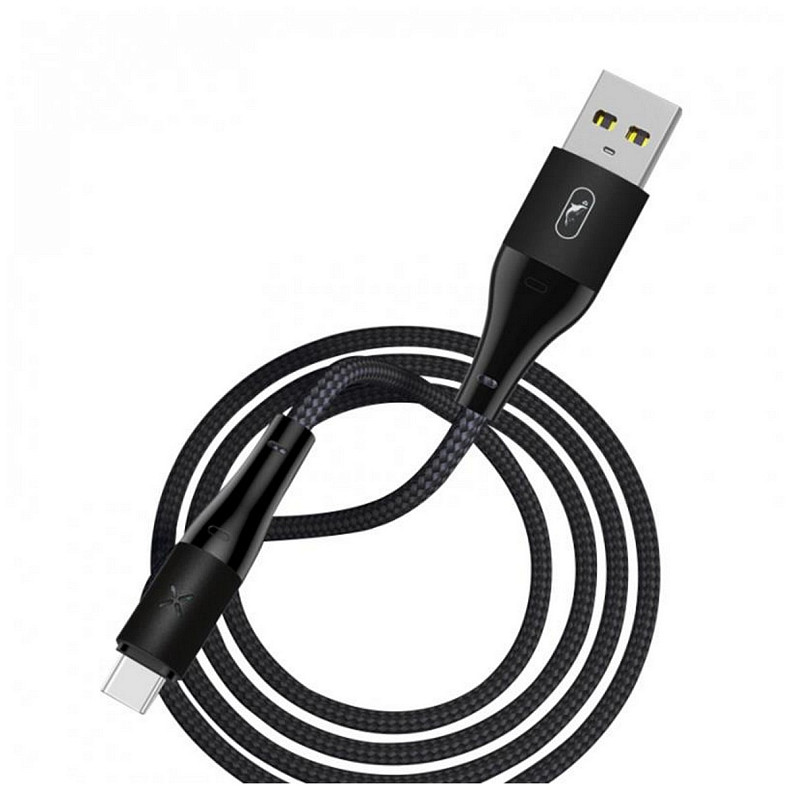 Кабель SkyDolphin S49T LED Aluminium Alloy USB - Type-C 1м, Black (USB-000569)