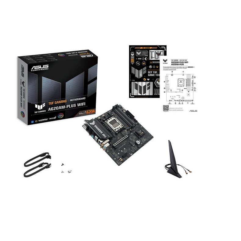 Материнcька плата ASUS TUF GAMING A620AM-PLUS WIFI sAM5 A620 4xDDR5 HDMI DP Wi-Fi BT mATX