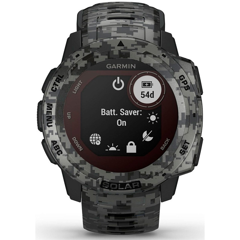 Спортивний годинник Garmin Instinct Solar Graphite Camo