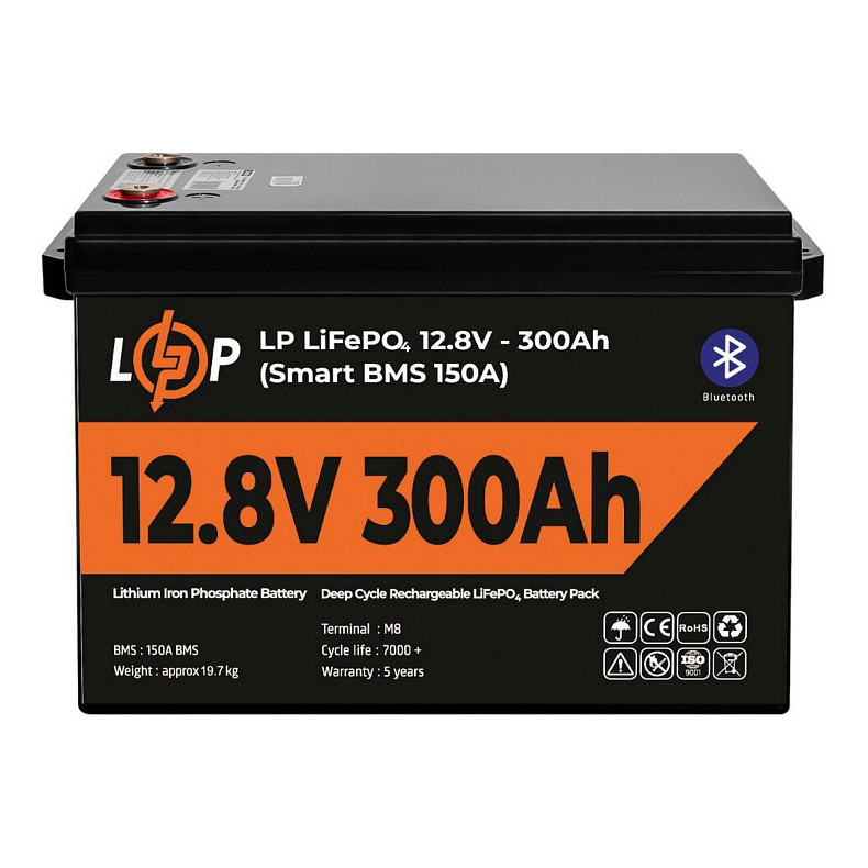 Аккумуляторная батарея LogicPower 12.8V 300 AH (3840Wh) с BT (Smart BMS 200A) LiFePO4