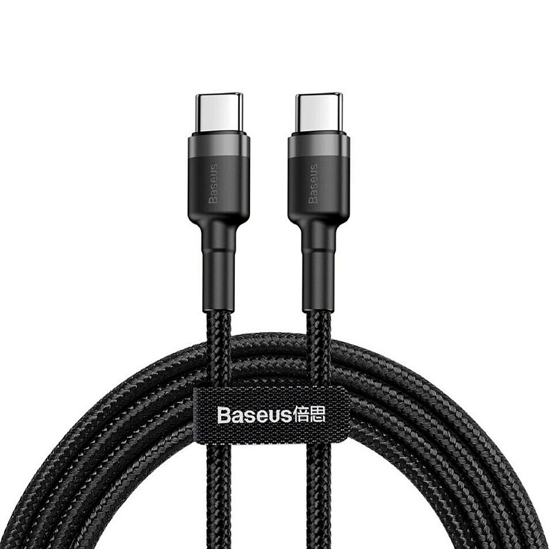 Кабель USB Type-C Baseus Cafule PD2.0 60W flash charging USB cable 20V 3A 2M Gray Black (CATKLF-HG1)