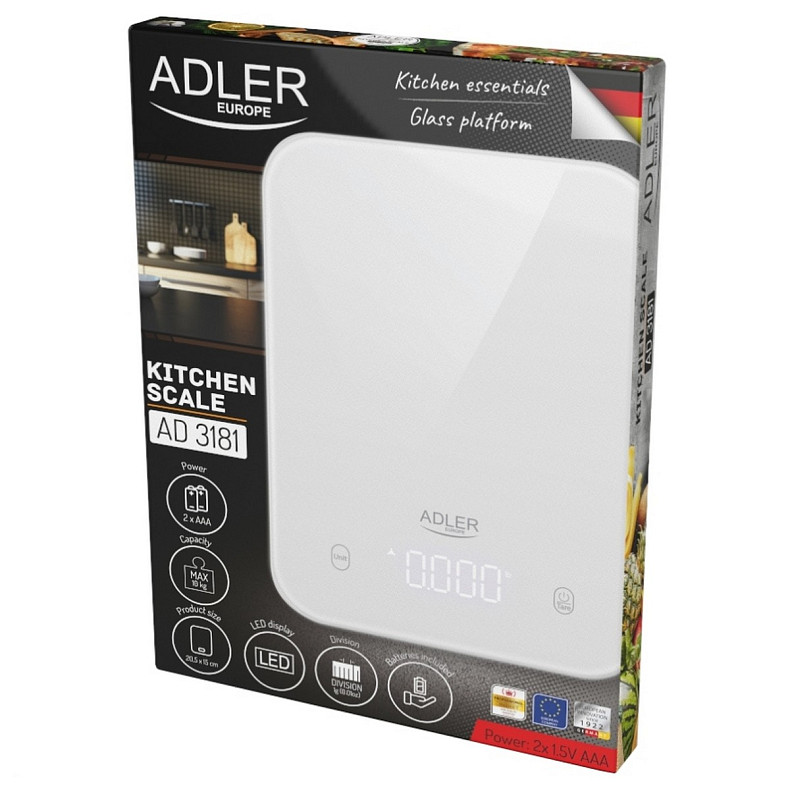 Ваги кухонні Adler AD 3181 white