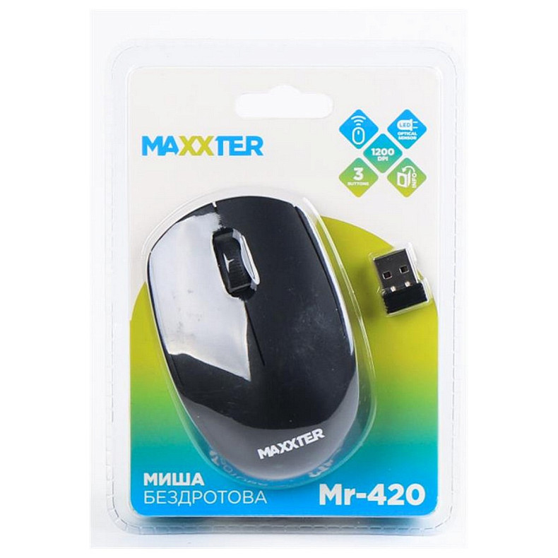 Мышь беспроводная Maxxter Mr-420 Black USB