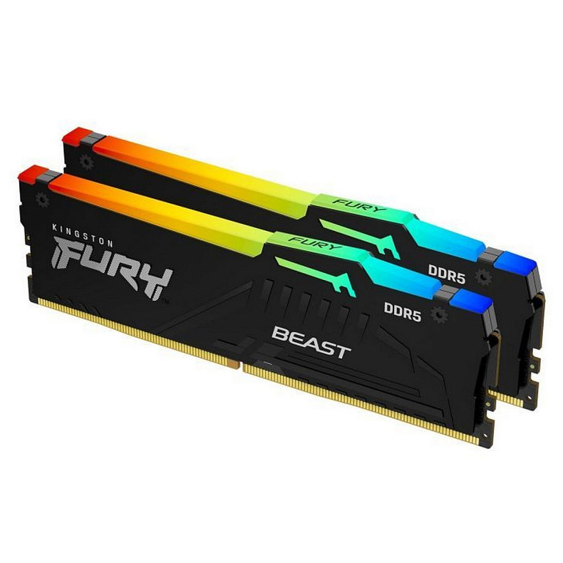 ОЗП Kingston DDR5 16GB KIT (8GBx2) 5600 FURY Beast RGB (KF556C40BBAK2-16)