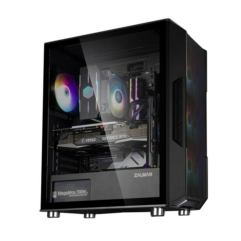 Корпус Zalman I3 Neo, без БЖ, 1xUSB3.0, 2xUSB2.0, 4x120mm RGB, TG Side Panel, ATX, чорний