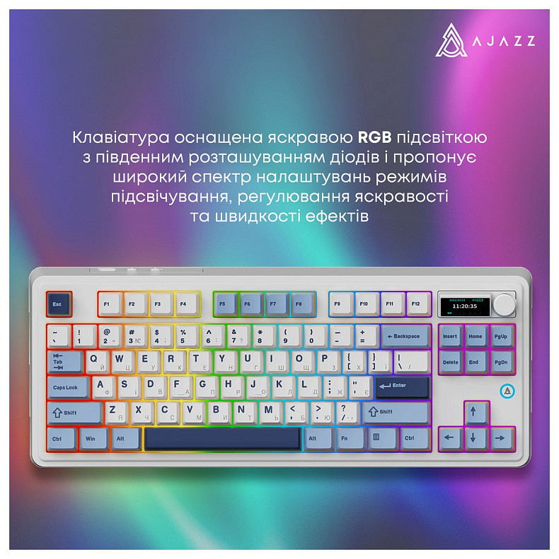 Клавіатура Ajazz AK870 Plus Murad Switch White (AK870-MU-BWD)