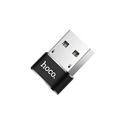 Адаптер Hoco USB Type-C UA6 - USB (F/M), Black (UA6B)