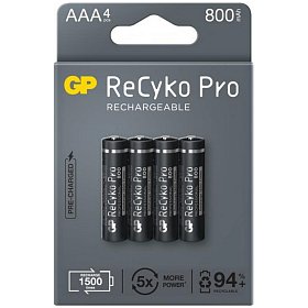 Акумулятори GP Recyko Pro 800 AAA/HR03 NI-MH 800mAh BL 4шт