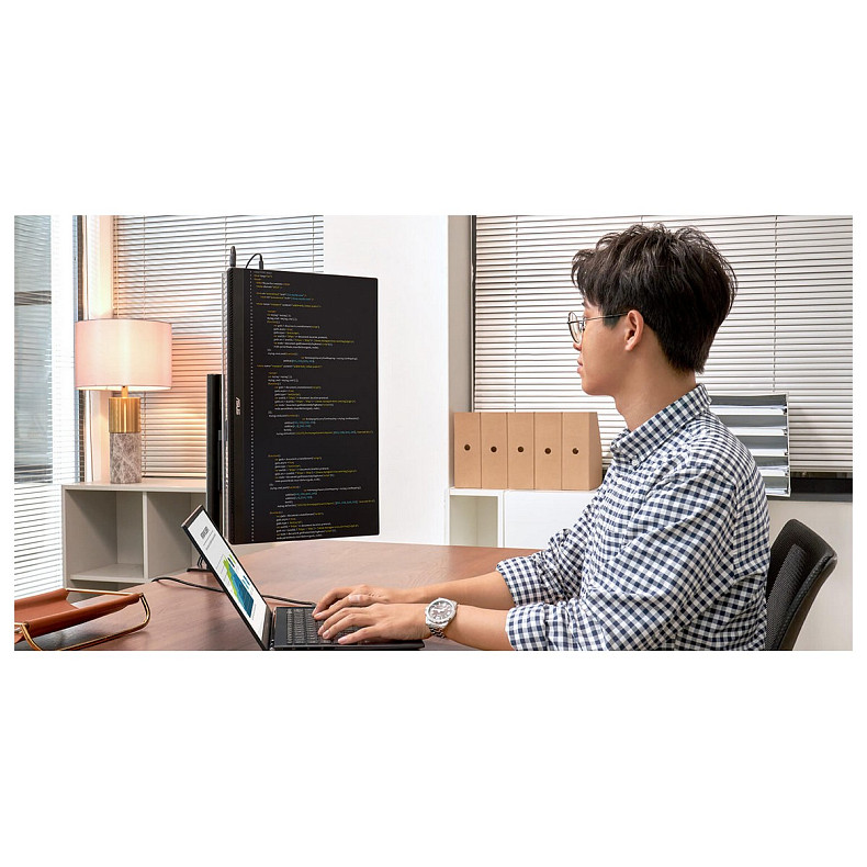 Монітор портативний Asus 23.8" ZenScreen MB249C HDMI, USB-C, MM, IPS, 75Hz, AdaptiveSync, Pivot, C-C