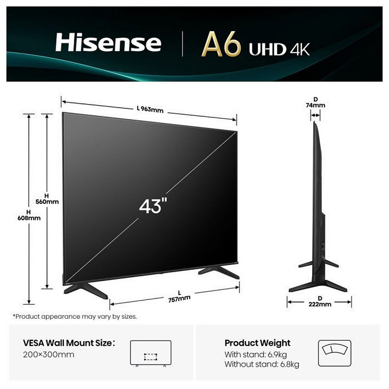 Телевизор Hisense 43A6Q