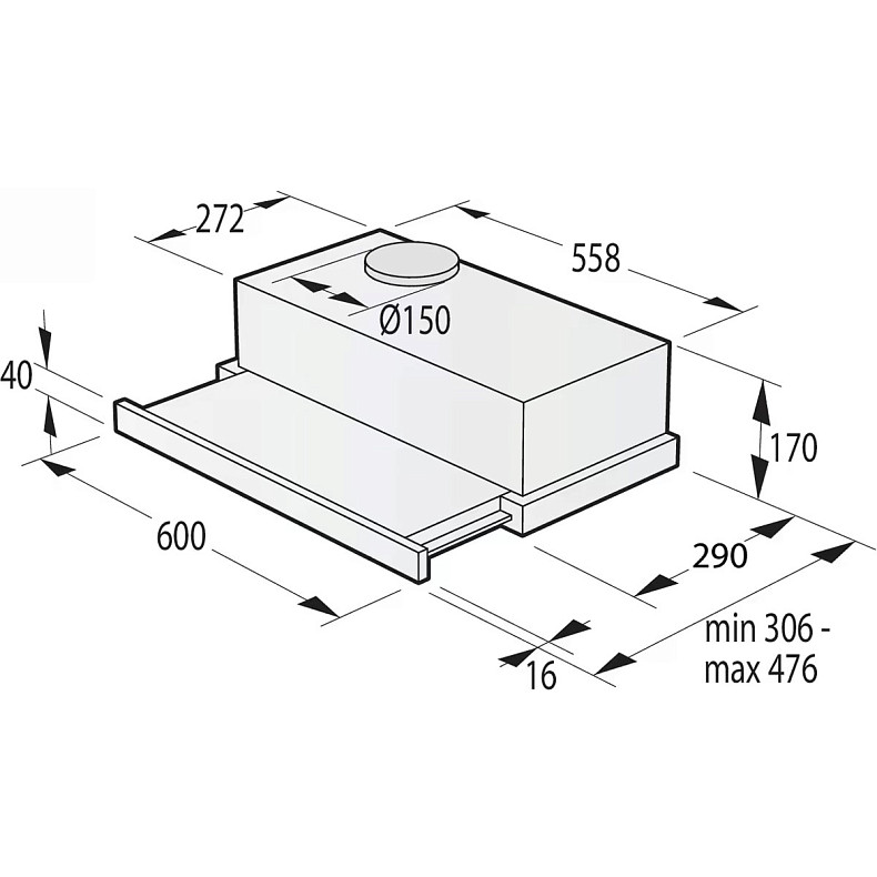 Вытяжка телескопическая Gorenje TH 62E4 BG