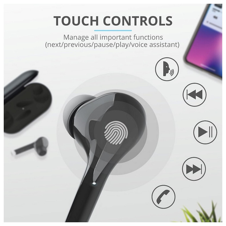 Навушники Trust Nika Touch True Wireless Mic Black