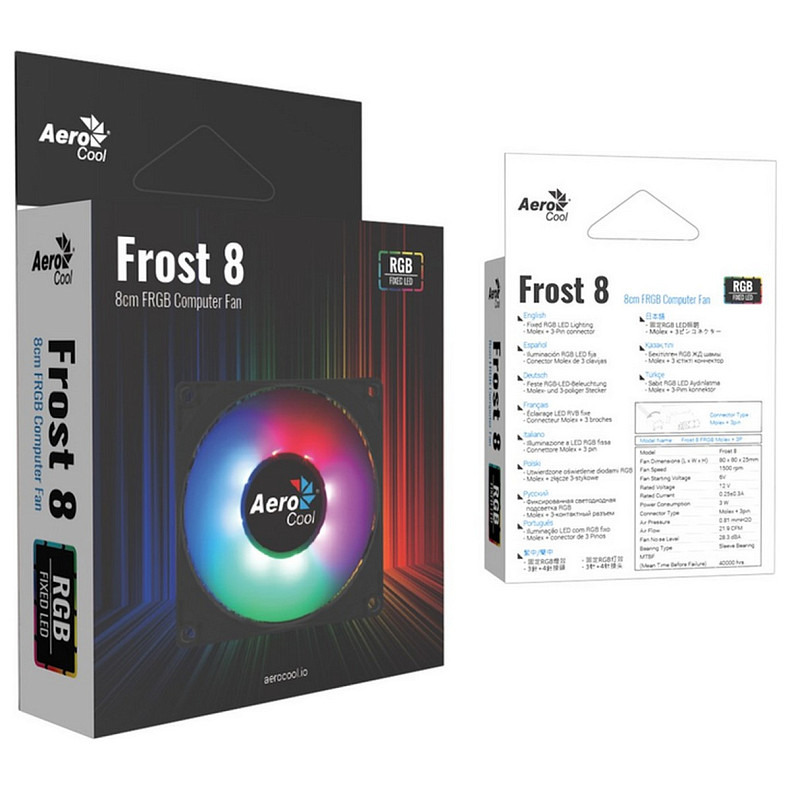 Вентилятор AeroCool Frost 12 FRGB (ACF3-FS10117.11), 120х120х25 мм, 3-pin, Molex