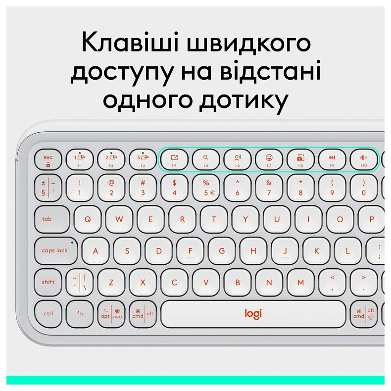 Клавіатура Logitech Pop Icon Keys Off White (920-013072)