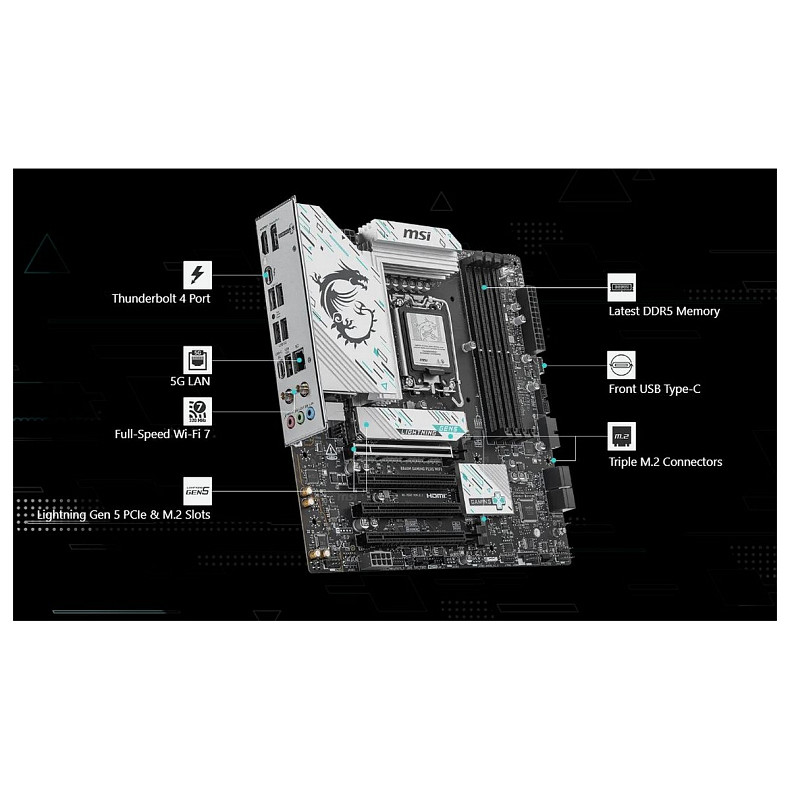 Материнська плата MSI B860M Gaming Plus WiFi з роз'ємом 1851