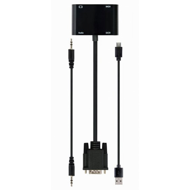 Адаптер-перехідник VGA на HDMI/VGA+Аудио 3,5