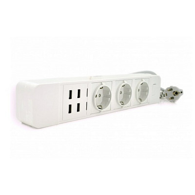 Мережевий фільтр Voltronic WiFi, 3 розетки, 4 USB, 2 м, White (ТВ-Т09/17464)