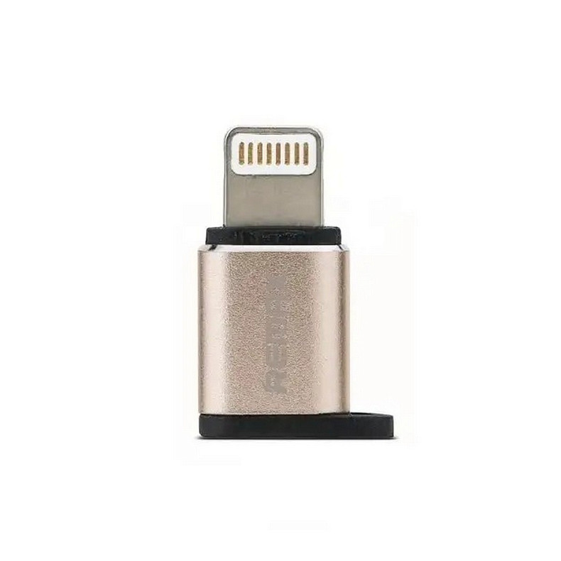 Адаптер Remax RA-USB2 Visual microUSB-Lightning Gold (6954851289814)