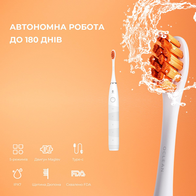 Электрическая зубная щетка Oclean Flow S Sonic White - белая