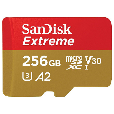 Карта памяти SanDisk 256 GB microSDXC UHS-I U3 V30 A2 Extreme (SDSQXAV-256G-GN6MA)