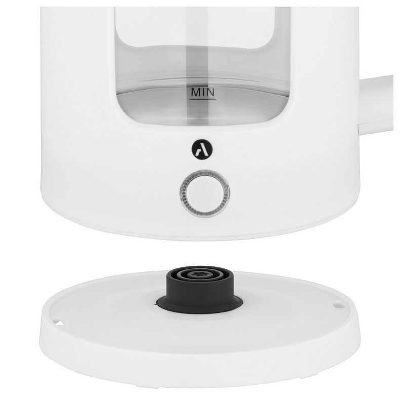 Електрочайник Ardesto 1.5л, скло+пластик, білий