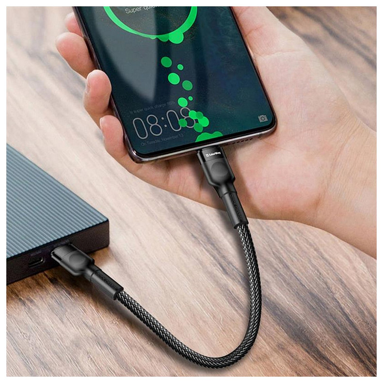 Кабель ColorWay USB Type-C - USB Type-C PD Fast Charging, 3А, 65W, 0.3м Black (CW-CBPDCC054-BK)