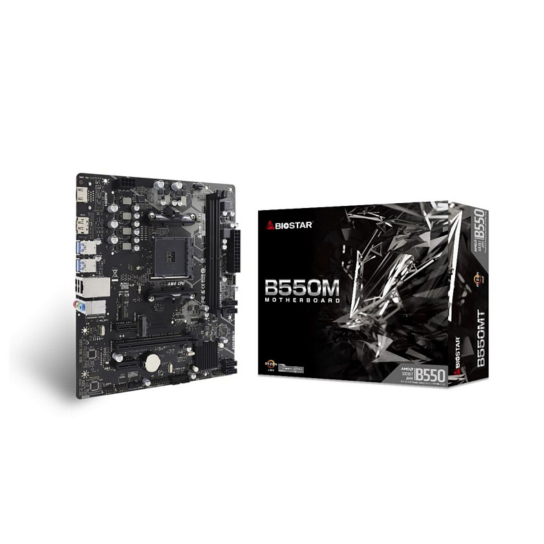 Материнская плата Biostar B550MT sAM4 B550 2xDDR4 M.2 HDMI DP mATX