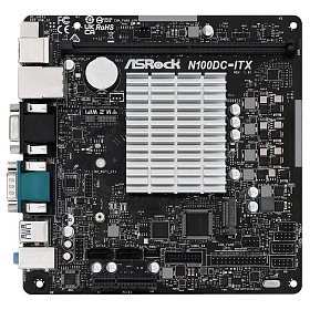 Материнская плата ASRock N100DC-ITX Intel Quad core N100 (3.4GHz) 1xDDR4 M.2 HDMI mITX
