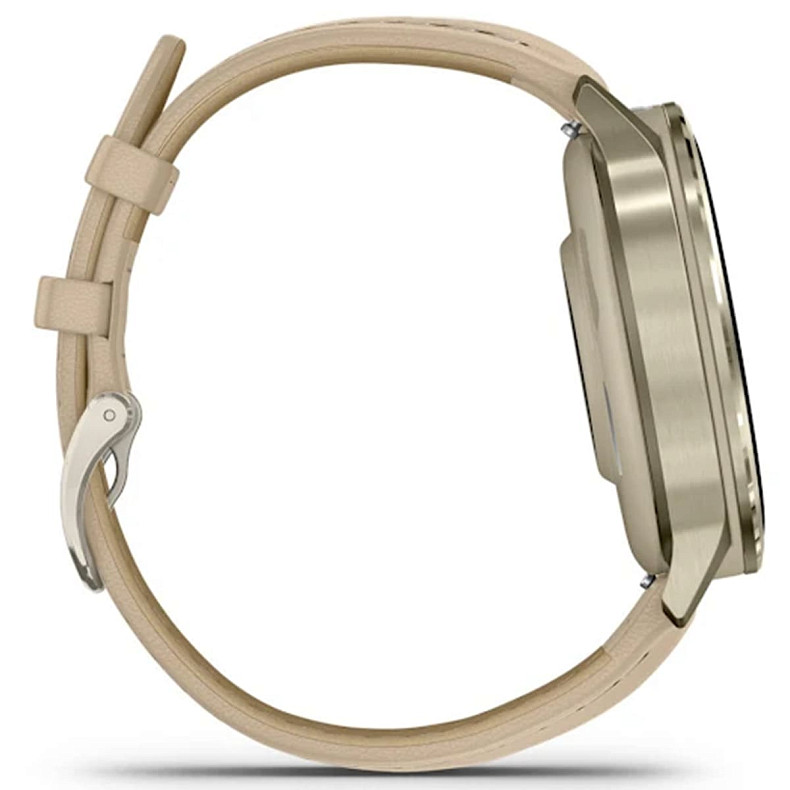 Смарт-годинник GARMIN Venu 4 41 mm Lunar Gold with Bone Silicone Band and Light Sand Leather Band (010-03013-03)