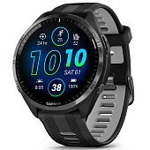 Спортивные часы Garmin Forerunner 965 Carbon Gray DLC Titanium Bezel with Black Case and Black/Powder Gray Silicone Band