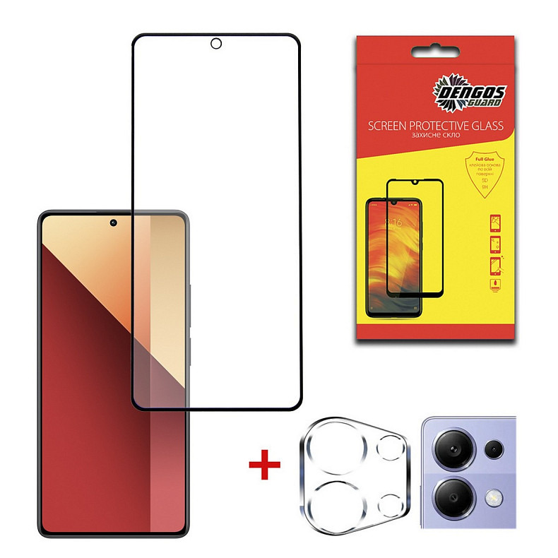 Защитное стекло Dengos для Xiaomi Redmi Note 13 Pro 4G Black Full Glue (DG-TGSCP-03)