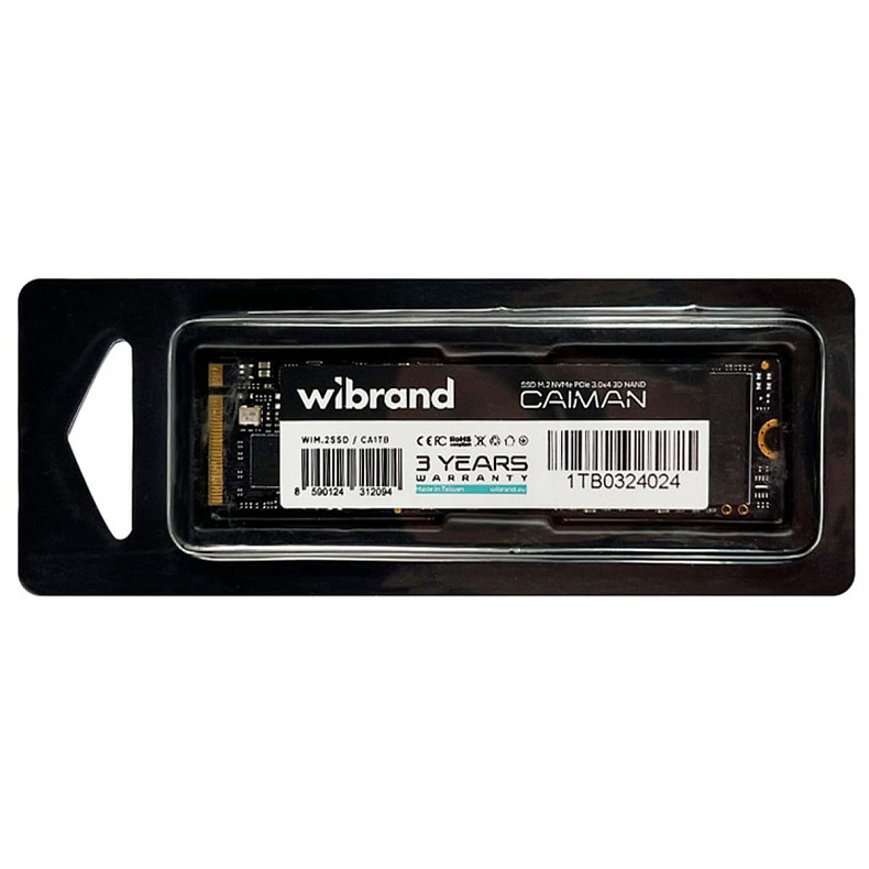 SSD диск M.2 Wibrand Caiman 256GB 2280 PCIe 3.0 NVMe 3D NAND