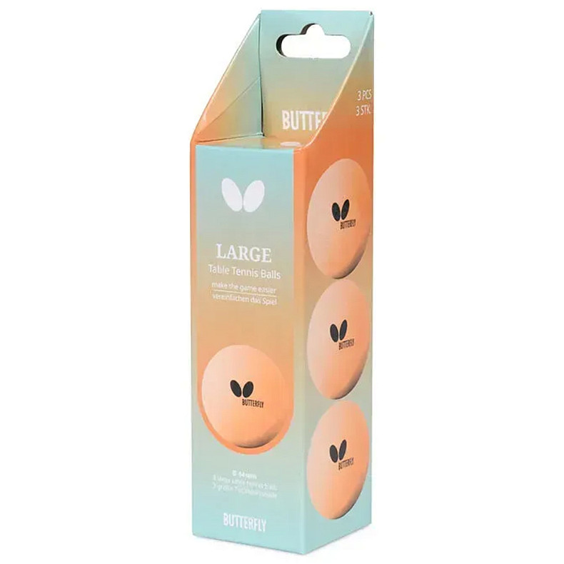 Мячи для настольного тенниса Butterfly Large Balls 3шт (7012650144)