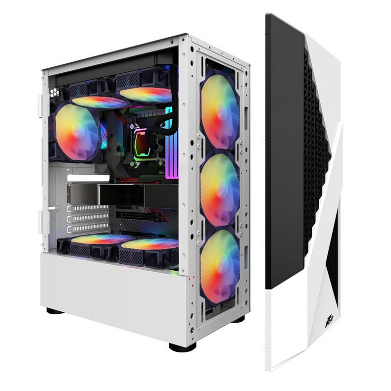 Корпус 1stPlayer F3-A-WH-4F1 White без БП