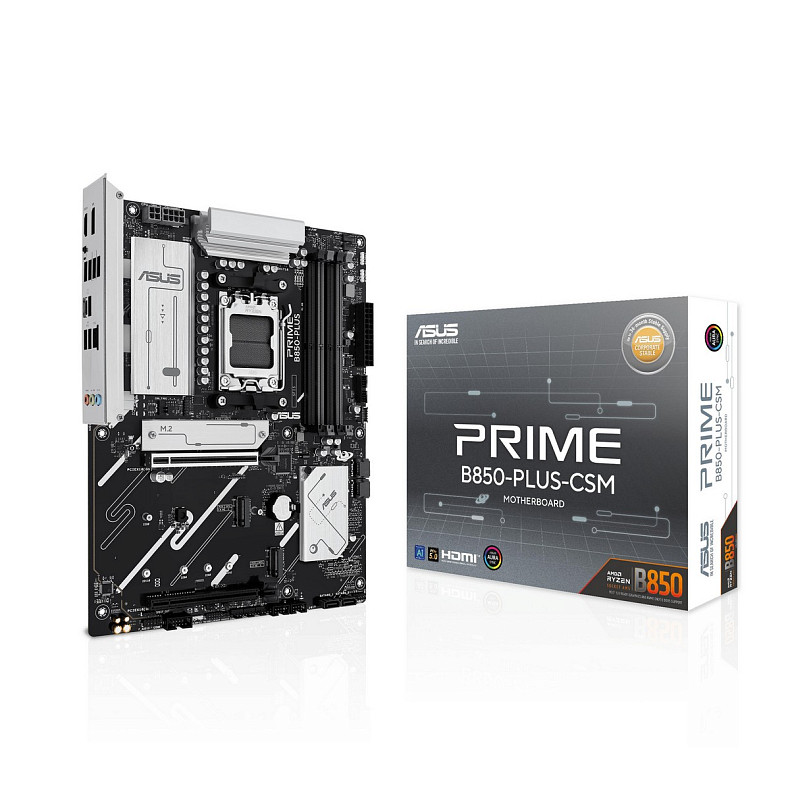 Материнcька плата ASUS PRIME B850-PLUS-CSM sAM5 B850 4xDDR5 M.2 HDMI DP ATX CSM