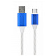 Кабель Cablexpert (CC-USB-CMLED-1M), USB 2.0 - USB Type-C, 1м, премиум, белый