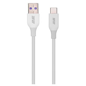 Кабель 2E USB-A > USB-C, 1м, Glow, белый