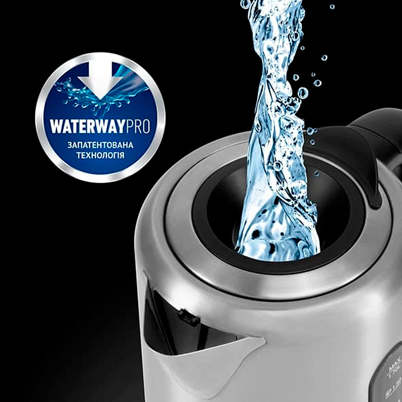 Електрочайник Polaris PWK 17101CA Water Way Pro Сталевий
