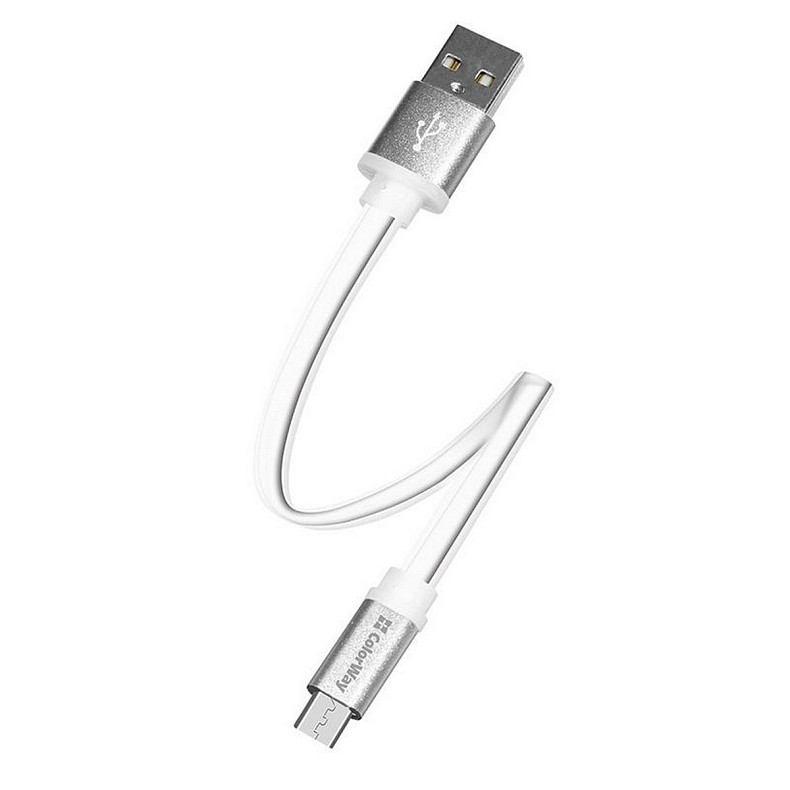 Кабель ColorWay USB-MicroUSB, 0.25м White (CW-CBUM-MUM25W)