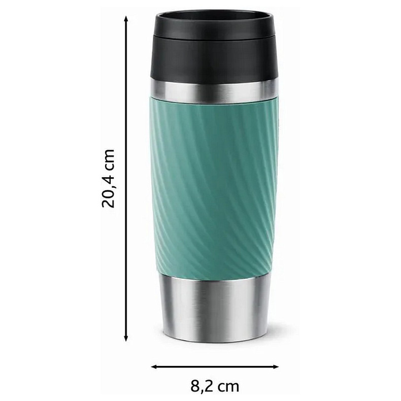 Термочашка Tefal Travel Mug Classic Twist, 360мл, нержавеющая сталь, зеленый (N2024310)