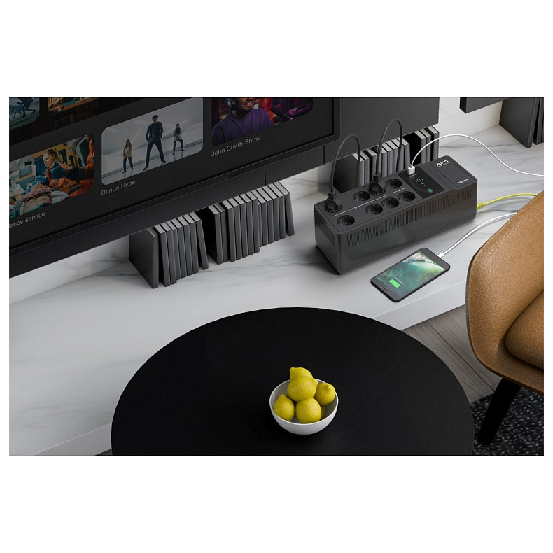 ДБЖ APC Back-UPS 550VA/300W, USB charging port, USB, 6+2 Schuko