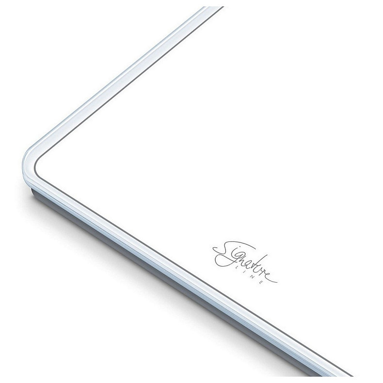 Ваги Beurer підлогові, 200кг, великий дисплей, АААx3 в комплекті, загартоване скло, білий