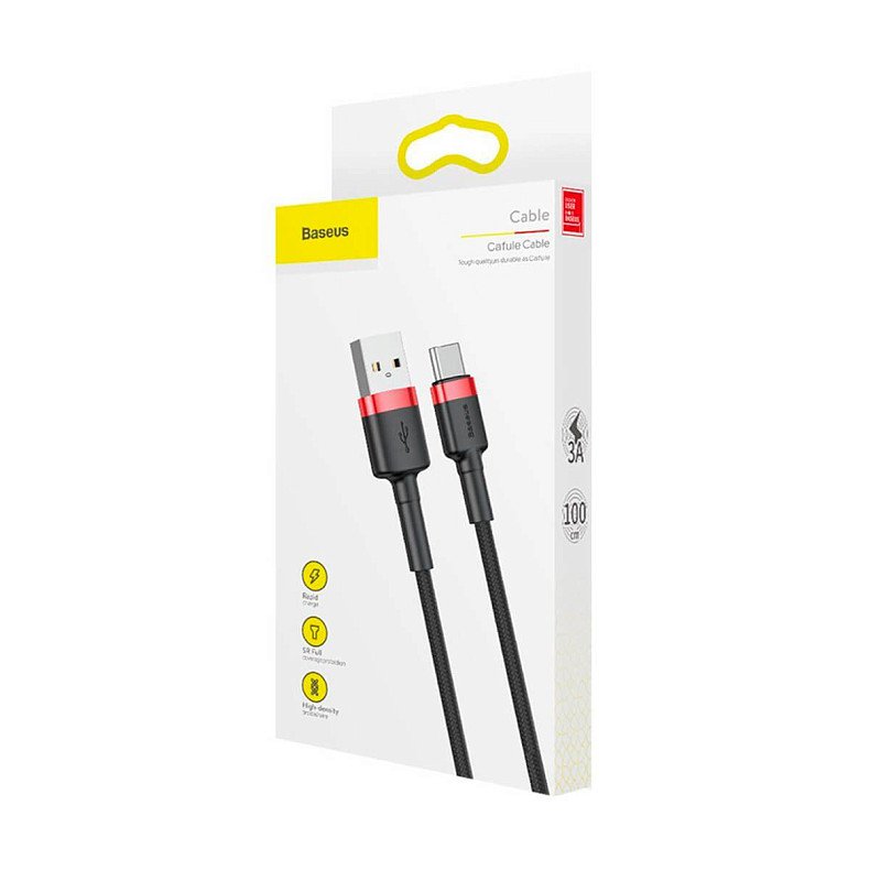 Кабель Baseus Cafule Cable USB for Type-C 2A 2M Red/Black