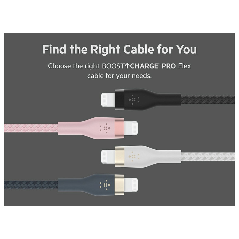 Кабель Belkin USB-A - Lightning плетений, силіконовий, з ремінцем на магніті, 1м, Black