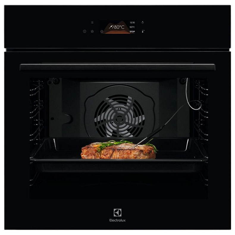 Духова шафа Electrolux електрична, 72л, A+, дисплей, конвекція, піроліз, телескопічні напрямні, чорн