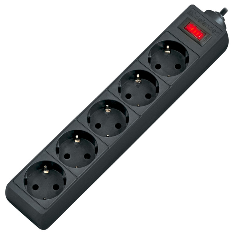 Мережевий фільтр DEFENDER (994860)ES 5m 5 роз black