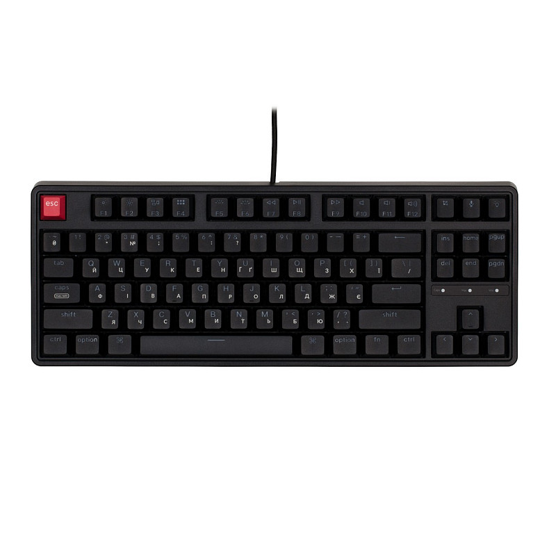 Клавиатура механическая Keychron C3 Pro V2 87Key, K pro Brown, USB-A, QMK, Hot-swap, 8K, EN/UKR, RGB, чо