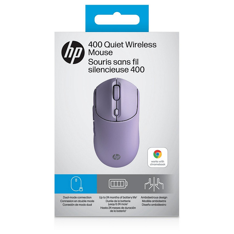 Мышь HP 400 Quiet, WL/BT, фиолетовый