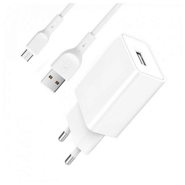 Зарядное устройство SkyDolphin SC36V (1USB, 2.4A) White (SDMZP-000118) + кабель microUSB